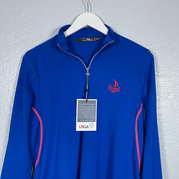 Ralph Lauren RLX Men XL Blue Red 1/4 Zip Shirt 2015 US Open Chambers Bay Golf - Picture 4 of 12